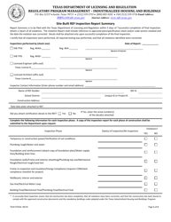 TDLR Form IHB075 Site-Built Ref Inspection Report Summary - Texas