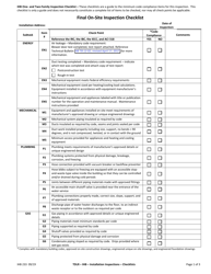 Form IHB233 Ihb - Installation Inspection - Checklists for Industrialized Housing - Texas, Page 3