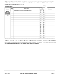 Form IHB233 Ihb - Installation Inspection - Checklists for Industrialized Housing - Texas, Page 5