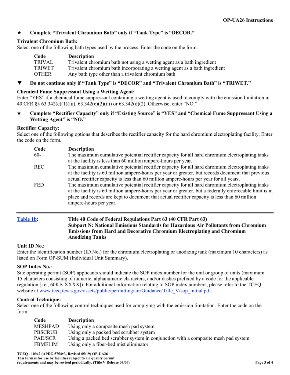 Form TCEQ-10042 (OP-UA26) Electroplating and Anodizing Unit Attributes - Texas, Page 3