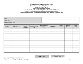 Form TCEQ-10042 (OP-UA26) Electroplating and Anodizing Unit Attributes - Texas, Page 6