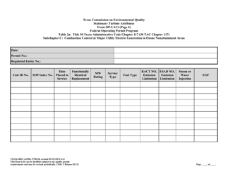 Form TCEQ-10023 (OP-UA11) Stationary Turbine Attributes - Texas, Page 31