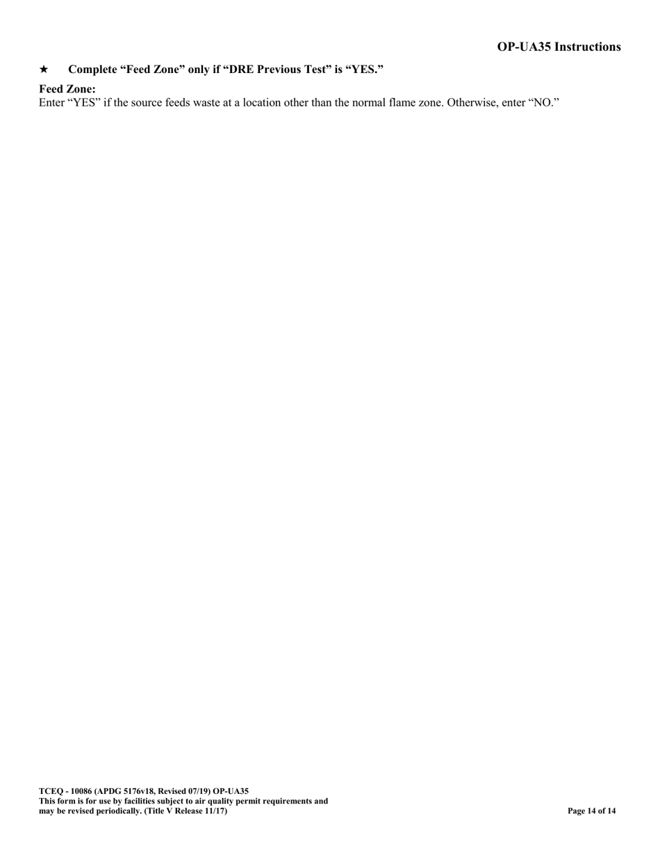 Form TCEQ-10086 (OP-UA35) Incinerator Attributes - Texas, Page 14