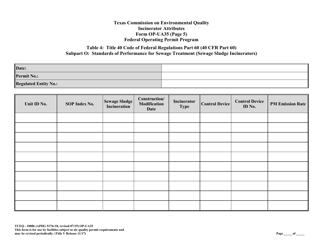 Form TCEQ-10086 (OP-UA35) Incinerator Attributes - Texas, Page 19
