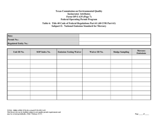 Form TCEQ-10086 (OP-UA35) Incinerator Attributes - Texas, Page 21