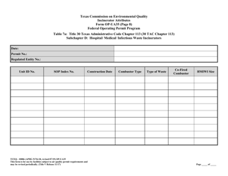 Form TCEQ-10086 (OP-UA35) Incinerator Attributes - Texas, Page 22