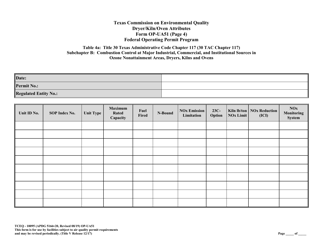 Form TCEQ-10095 (OP-UA51) Dryer/Kiln/Oven Attributes - Texas, Page 17