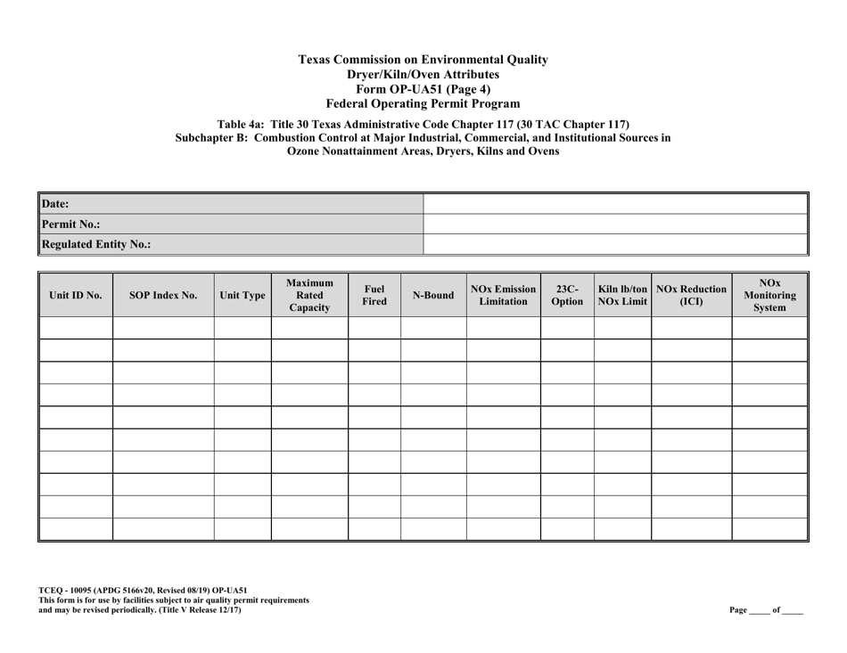Form TCEQ-10095 (OP-UA51) Dryer / Kiln / Oven Attributes - Texas, Page 17