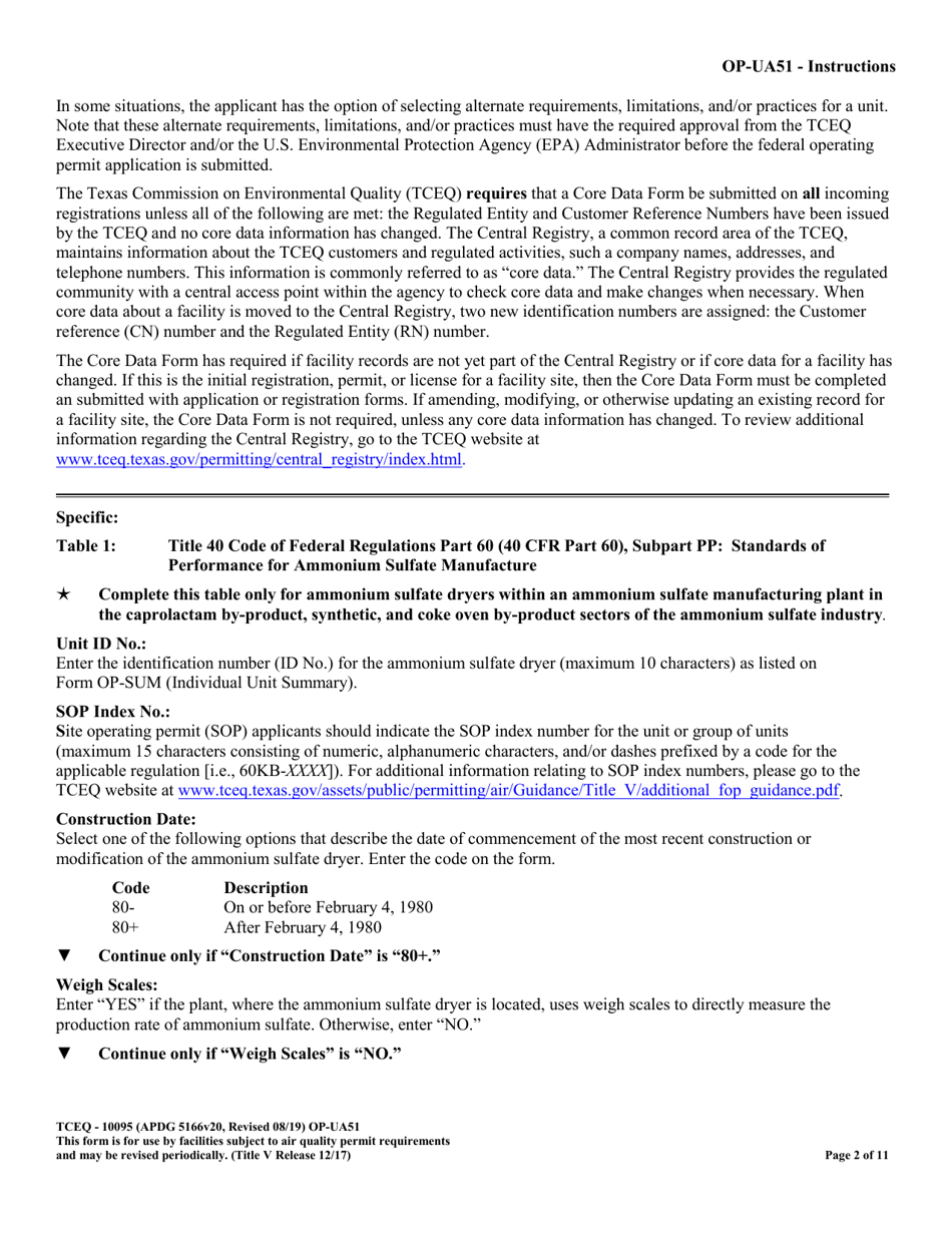 Form TCEQ-10095 (OP-UA51) Dryer / Kiln / Oven Attributes - Texas, Page 2