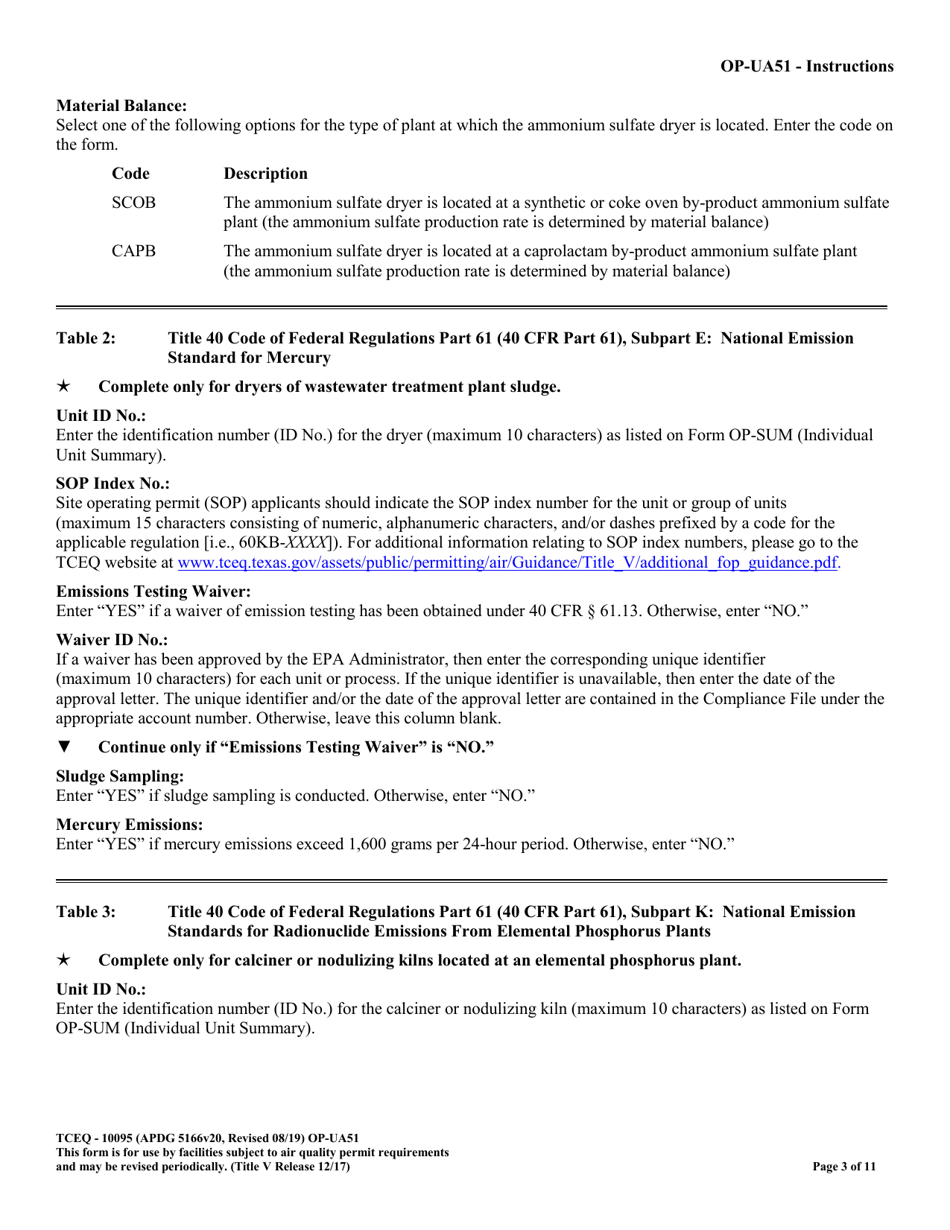 Form TCEQ-10095 (OP-UA51) Dryer / Kiln / Oven Attributes - Texas, Page 3