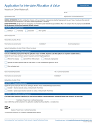 Form 50-146 Application for Interstate Allocation of Value for Vessels or Other Watercraft - Texas