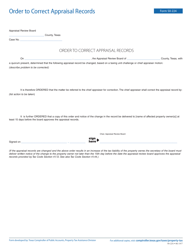 Document preview: Form 50-224 Order to Correct Appraisal Records - Texas