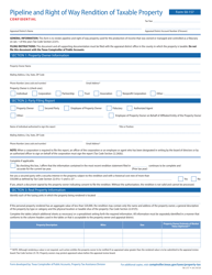 Form 50-157 Pipeline and Right of Way Rendition of Taxable Property - Texas
