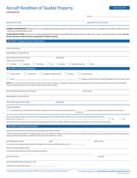 Form 50-159 Aircraft Rendition of Taxable Property - Texas