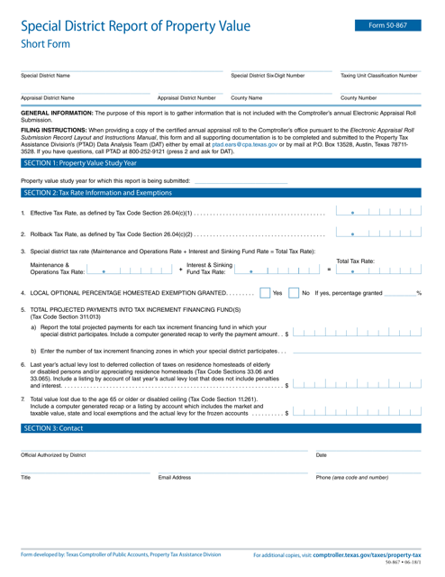 Form 50-867  Printable Pdf
