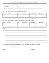 Form 3F002E Child Support Review Questionnaire - Texas, Page 4