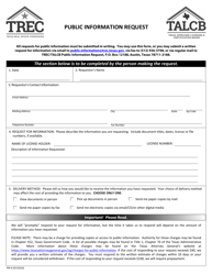 Document preview: Form PIR-0 Public Information Request - Texas