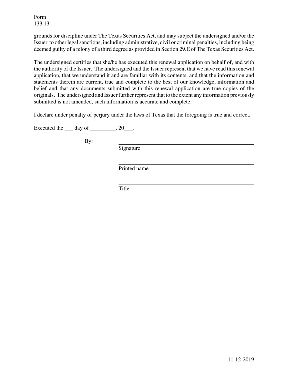 Form 133.13 Application for Renewal Permit - Texas, Page 3