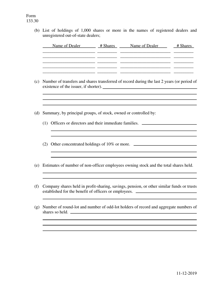 Form 133.30 Information Concerning Projected Market Prices, and Related Market Information - Section 5.0(3) - Texas, Page 3