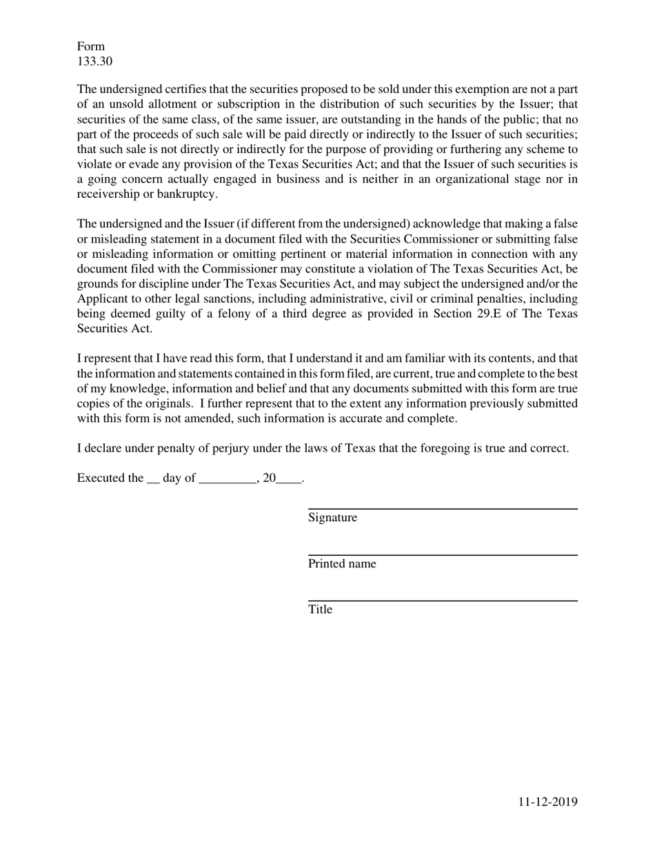 Form 133.30 Information Concerning Projected Market Prices, and Related Market Information - Section 5.0(3) - Texas, Page 4