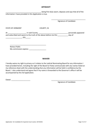 Application for Candidate for Supreme Court Justice - Vermont, Page 17