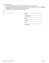 Form 100-00050 Complaint - Vermont, Page 2