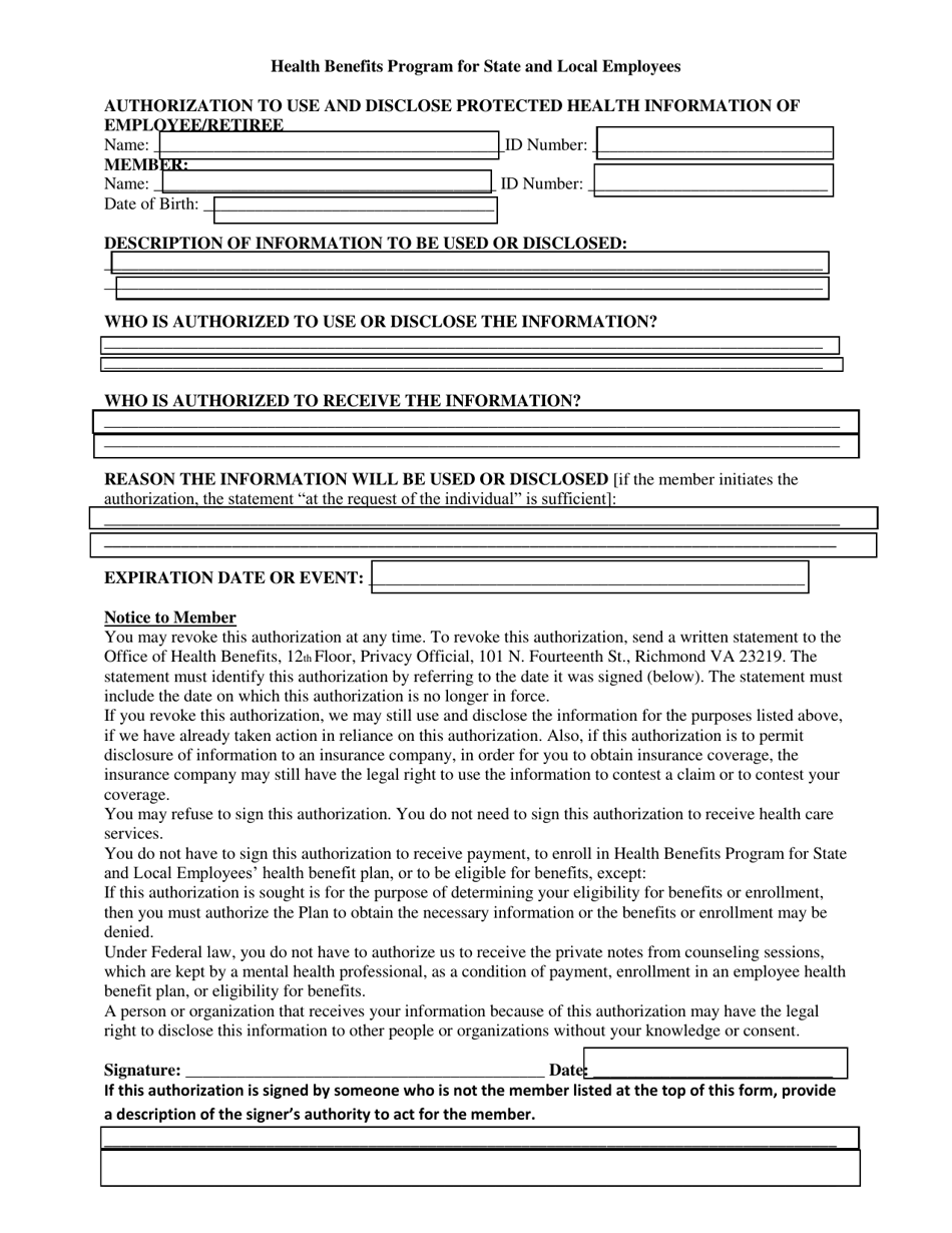State Health Benefits Programs Appeal Form - Virginia, Page 3