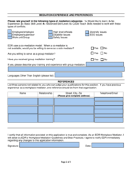 EDR Form I Workplace Mediator Application - Virginia, Page 2