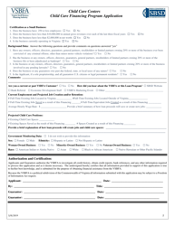Child Care Centers Child Care Financing Program Application - Virginia, Page 2