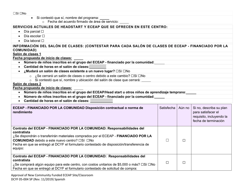 DCYF Formulario 05-004 Aprobacion De Nuevo Centro / Salon Eceap Financiado Por La Comunidad - Washington (Spanish), Page 2