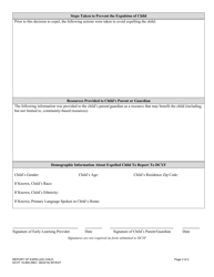 DCYF Form 15-959 Report of Expelled Child - Washington, Page 2