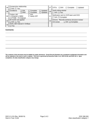 Form DOC01-019 Initial Sentence Structure Entry Checklist Non Prison - Washington, Page 2