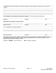 Form DOC03-417 Position Review Request - Washington, Page 7
