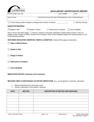 Document preview: Form DOC13-329 Involuntary Antipsychotic Report - Washington