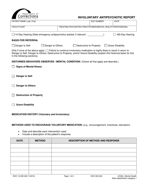 Form DOC13-329  Printable Pdf