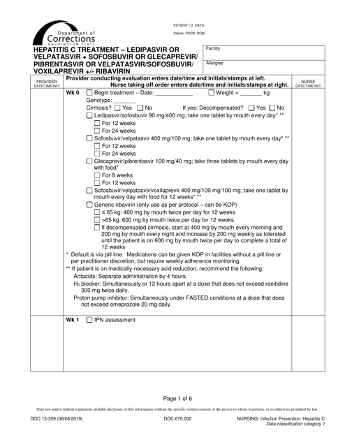 Form DOC13-359  Printable Pdf
