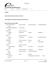 Document preview: Form DOC13-500 Psychiatric Progress Note - Washington