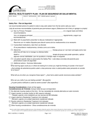 Document preview: Form DOC13-527ES Mental Health Safety Plan - Washington (English/Spanish)