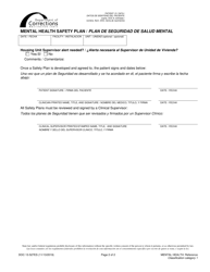 Form DOC13-527ES Mental Health Safety Plan - Washington (English/Spanish), Page 2