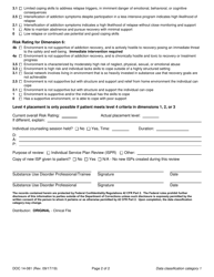 Form DOC14-081 American Society of Addiction Medicine Risk Rating and Individual Service Plan Review - Washington, Page 2