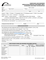 Form DOC14-165 Substance Use Disorder Medication Assisted Treatment (Mat) Screening and Brief Intervention - Washington