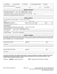 Form DOC21-424 Use of Force Report - Washington, Page 2