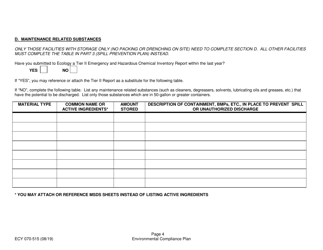 Form ECY070-515 Fresh Fruit Packing General Permit Environmental Compliance Plan (Ecp) - Washington, Page 10