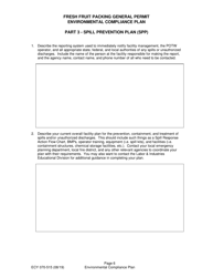 Form ECY070-515 Fresh Fruit Packing General Permit Environmental Compliance Plan (Ecp) - Washington, Page 12