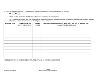 Form ECY070-515 Fresh Fruit Packing General Permit Environmental Compliance Plan (Ecp) - Washington, Page 13