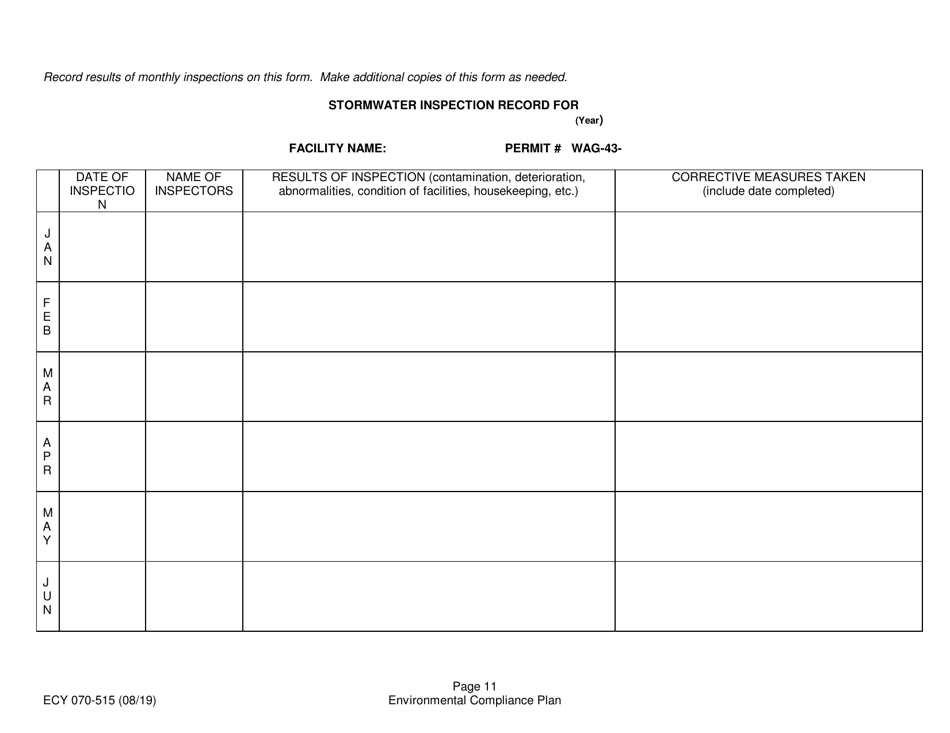 Form ECY070-515 Fresh Fruit Packing General Permit Environmental Compliance Plan (Ecp) - Washington, Page 17