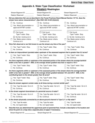 Appendix A Water Type Classification Worksheet - Western Washington - Washington