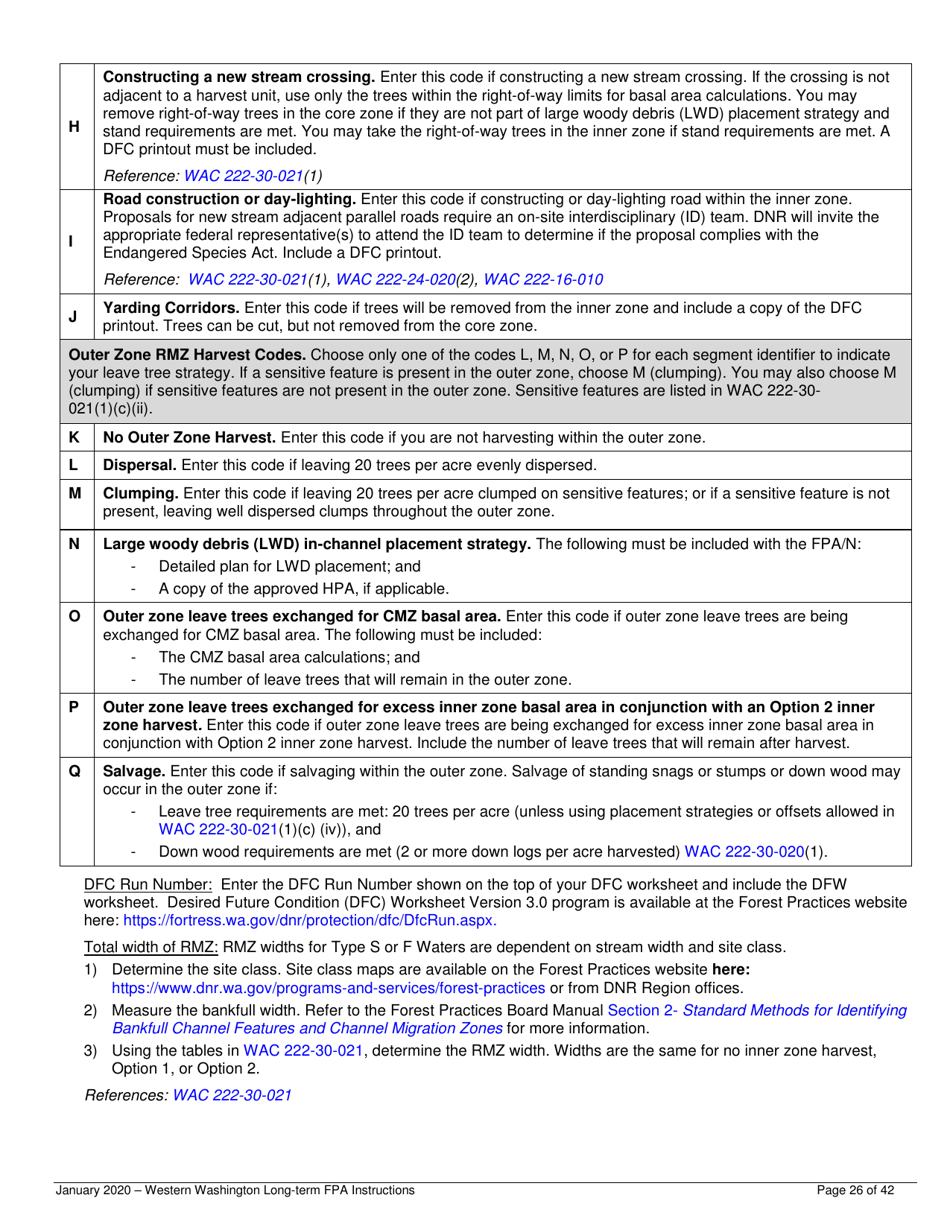 Instructions for Long-Term Forest Practices Application Instructions - Western Washington - Washington, Page 26