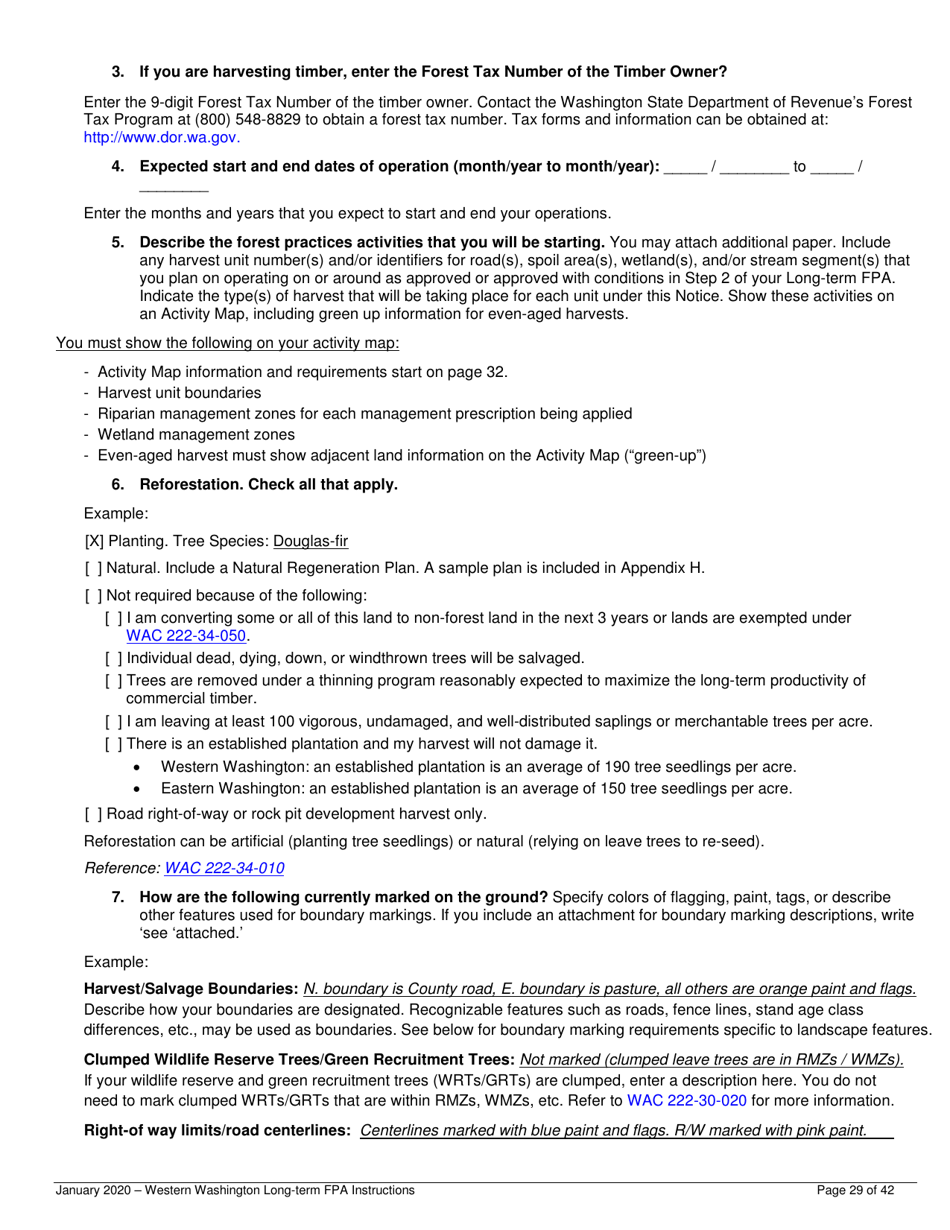 Instructions for Long-Term Forest Practices Application Instructions - Western Washington - Washington, Page 29