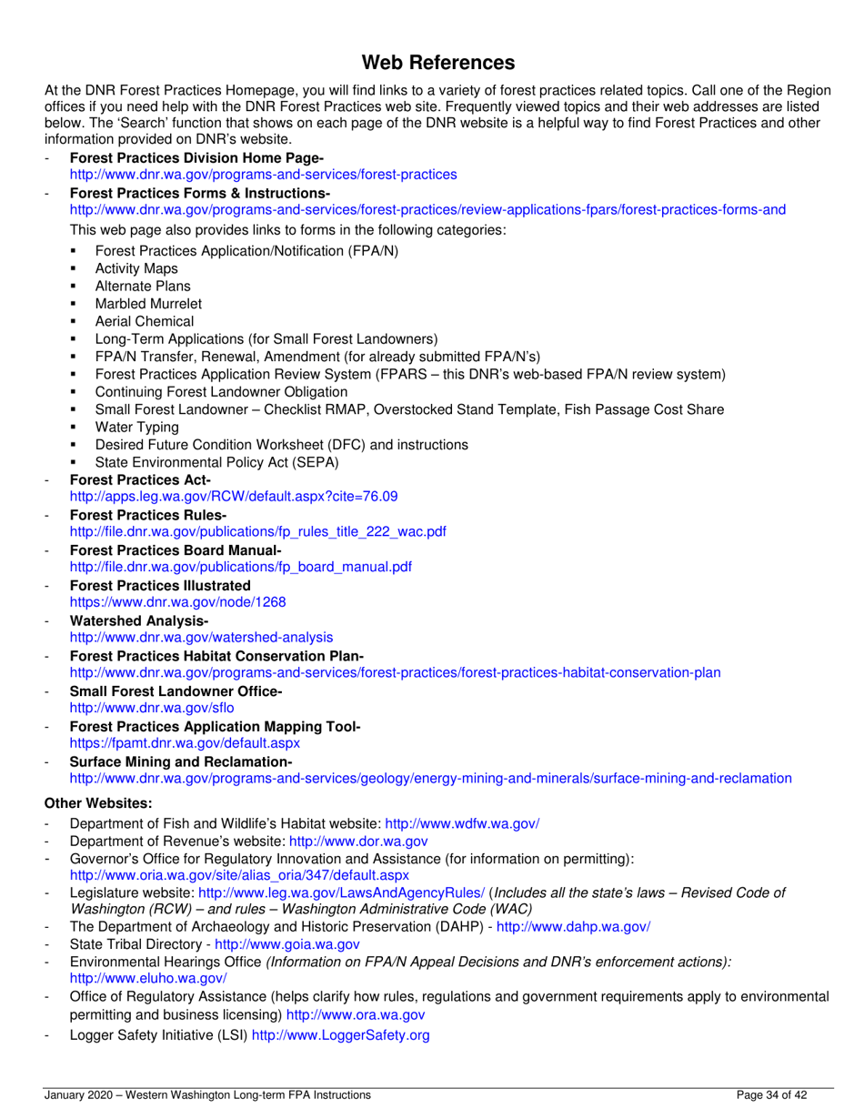 Instructions for Long-Term Forest Practices Application Instructions - Western Washington - Washington, Page 34